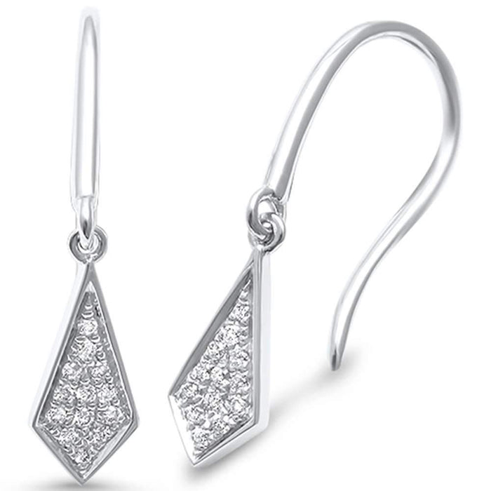 DIAMOND CLOSEOUT! .09ct G SI 14K White Gold Diamond Drop Dangle Earrings