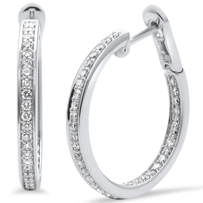 DIAMOND CLOSEOUT! .50ct G SI 14K White Gold Diamond Hoop Earrings