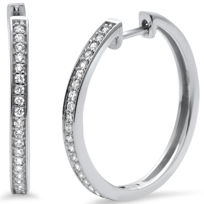 DIAMOND CLOSEOUT! .26ct G SI 14K White Gold Diamond Hoop Earrings