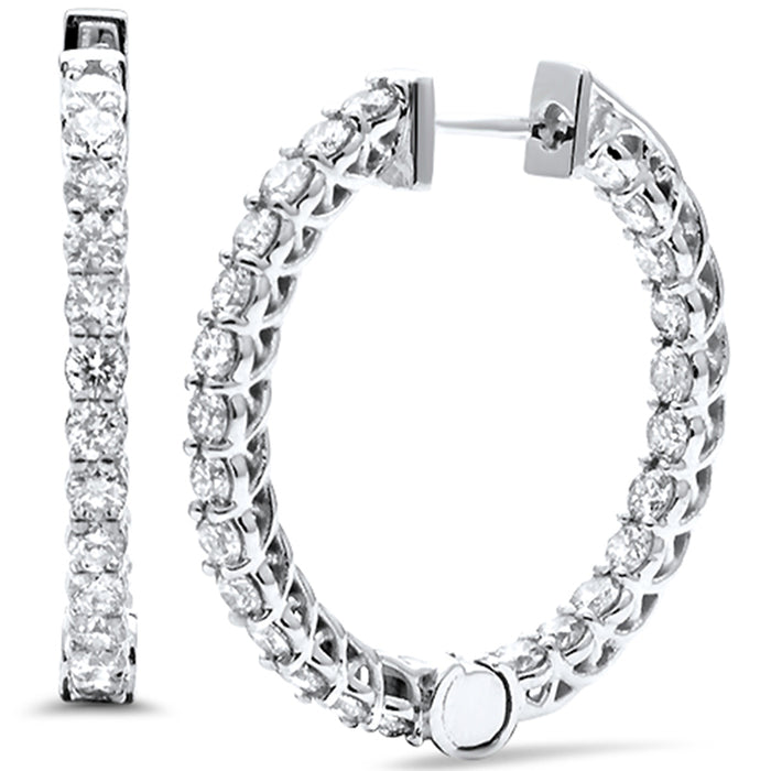 DIAMOND CLOSEOUT! 2.0ct G SI 14K White Gold Diamond Hoop Earrings