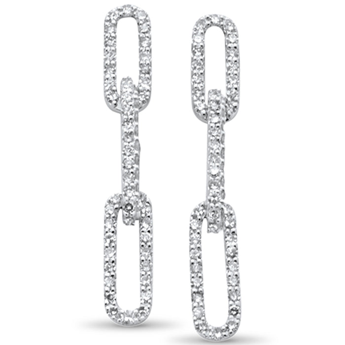 DIAMOND CLOSEOUT! .51ct G SI 14KT White Gold Diamond Paper Clip Style Dangling Earrings
