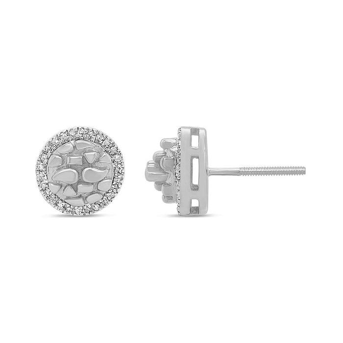 DIAMOND CLOSEOUT! .08ct G SI 10K White Gold Diamond Round Fashion Earrings