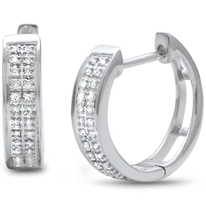 DIAMOND CLOSEOUT! .10ct G SI 10K White Gold Diamond Hoop Earrings