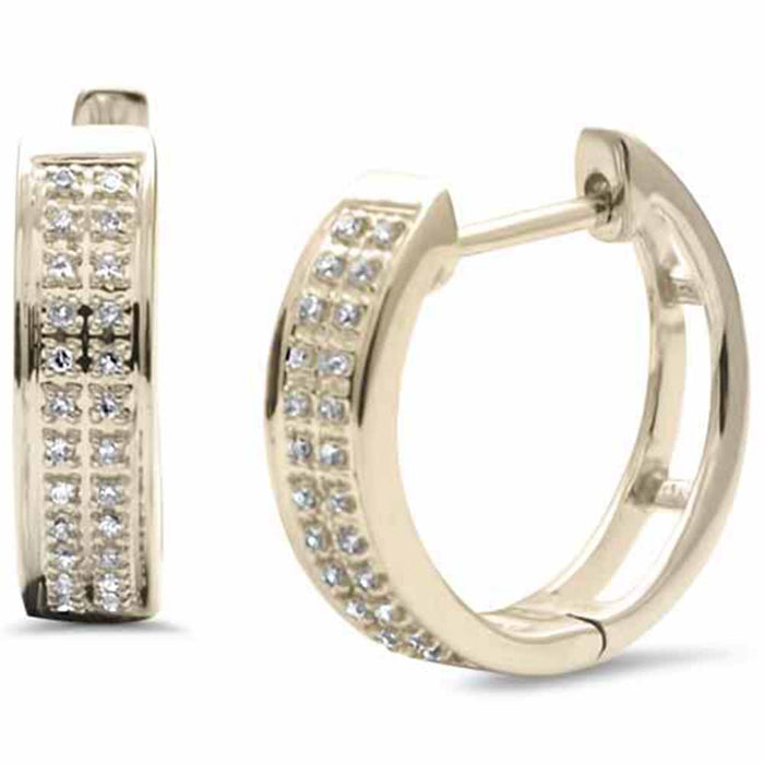 DIAMOND CLOSEOUT! .11ct G SI 10K Yellow Gold Diamond Hoop Earrings