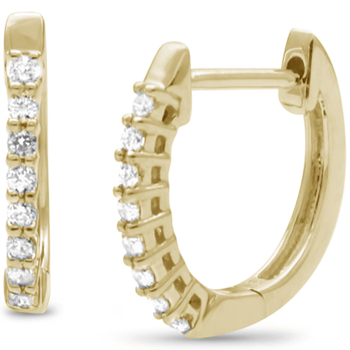 DIAMOND CLOSEOUT! .15ct G SI 10KT Yellow Gold Diamond Round Hoop Earrings