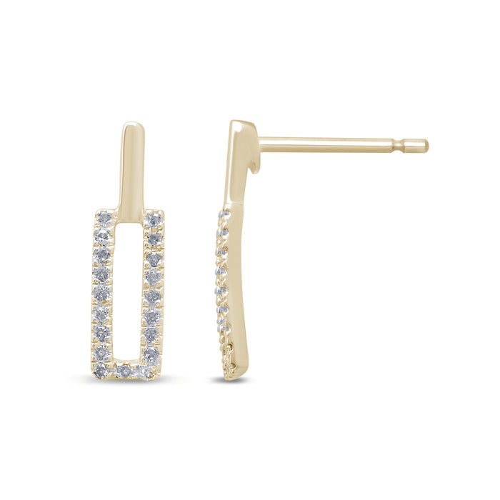 .12ct G SI 10K Yellow Gold Diamond Fashion Earrings