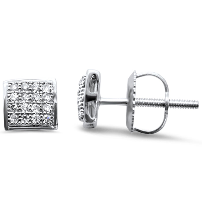 DIAMOND CLOSEOUT! .12ct G SI 10K White Gold Diamond Square Shaped Earrings