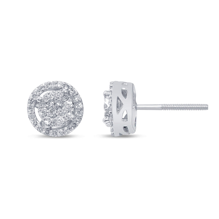 .25ct G SI 10KT White Gold Diamond Round Fashion Earrings