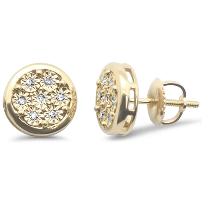DIAMOND CLOSEOUT! .10ct G SI 10KT Yellow Gold Diamond Round Fashion Earrings