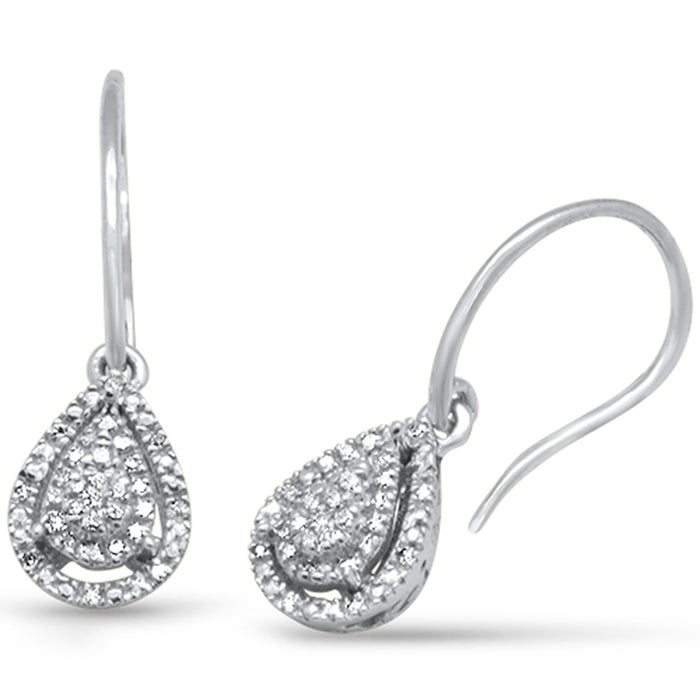 DIAMOND CLOSEOUT! .13ct G SI 10KT White Gold Diamond Dangling Earrings