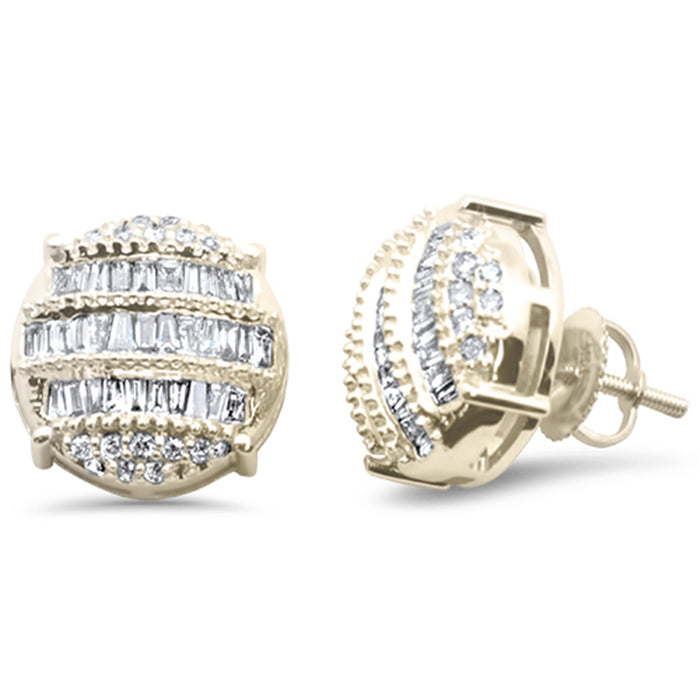 DIAMOND CLOSEOUT! .75ct G SI 14K Yellow Gold Round & Baguette Diamond Earrings