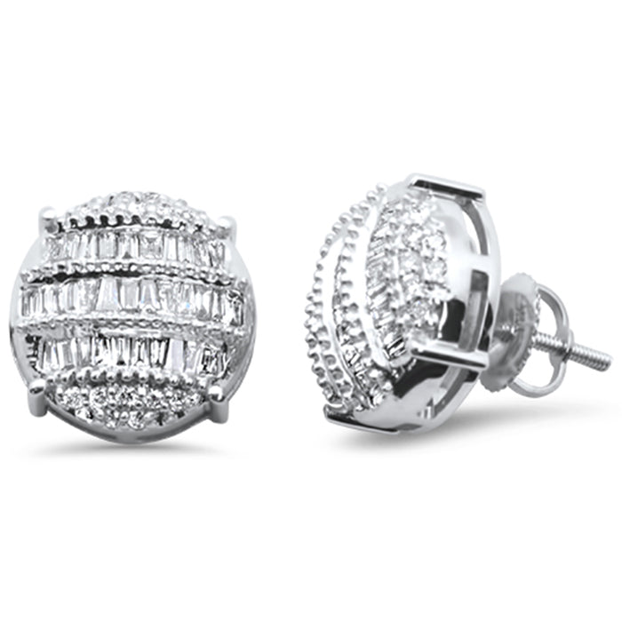 DIAMOND CLOSEOUT! .78ct G SI 14K White Gold Round & Baguette Diamond Earrings