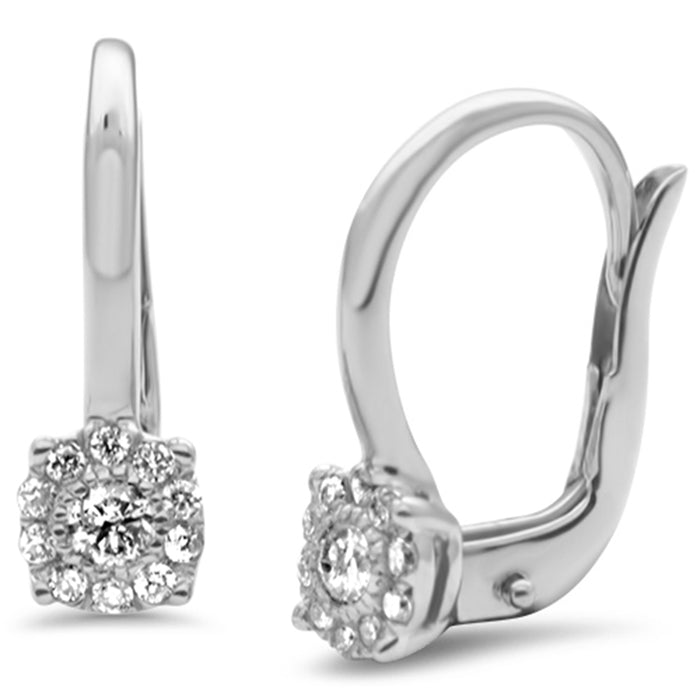 DIAMOND CLOSEOUT! .23ct G SI 14K White Gold Lever Back Earrings