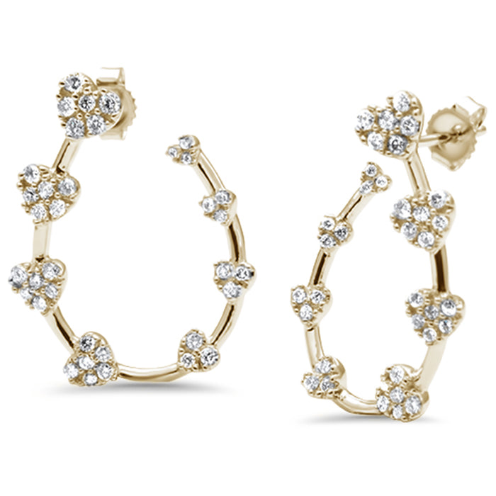 DIAMOND CLOSEOUT! .73ct G SI 14K Yellow Gold Diamond Heart Hoop Earring