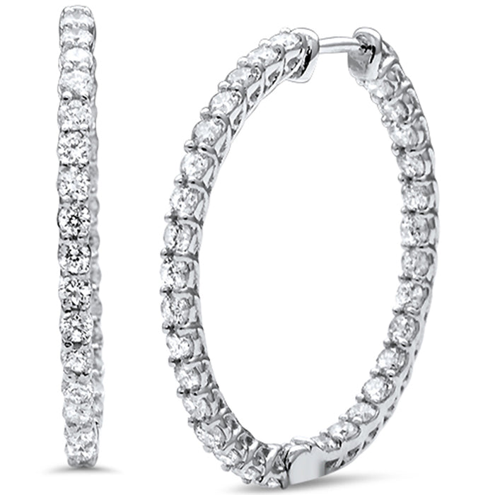 SPECIAL! 2.11ct G SI 14K White Gold Diamond Hoop Earrings