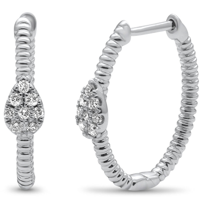 DIAMOND CLOSEOUT! .20ct G SI 14K White Gold Diamond Twisted Hoop Earrings