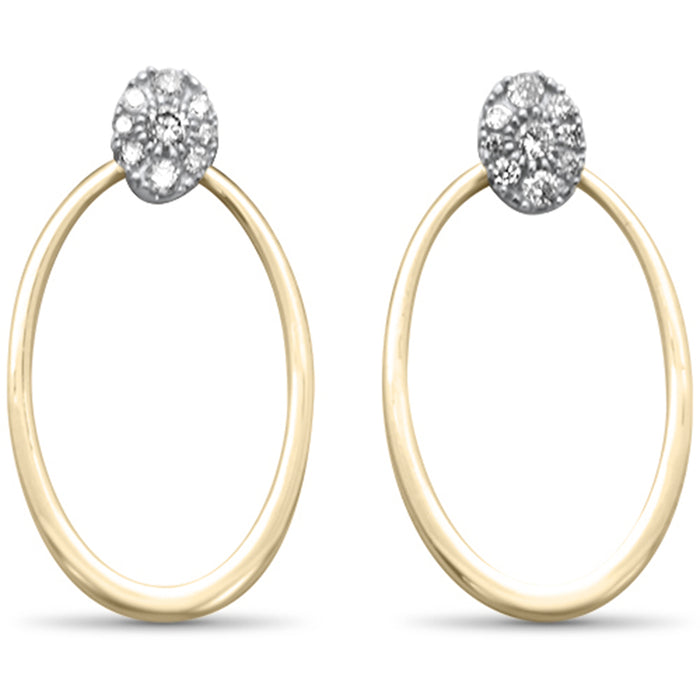 DIAMOND CLOSEOUT! . .20ct G SI 14K Two Tone Gold Diamond Oval Drop Earrings
