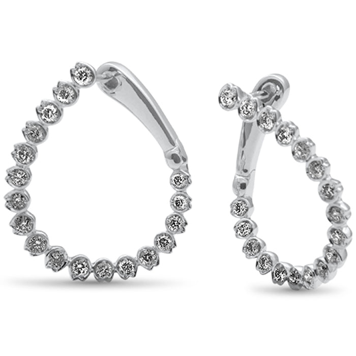 DIAMOND CLOSEOUT! .97ct G SI 14K White Gold Diamond Hoop Earrings