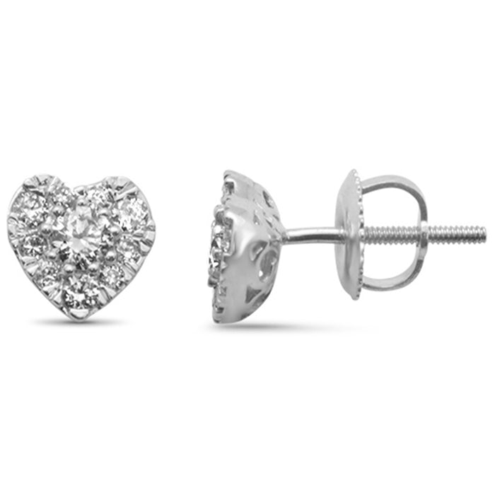 DIAMOND CLOSEOUT! .49ct G SI 14K White Gold Diamond Heart Earrings