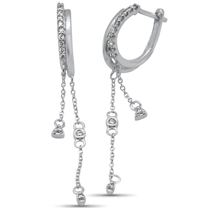 DIAMOND CLOSEOUT! .16ct G SI 14K White Gold Diamond Dangle Earrings