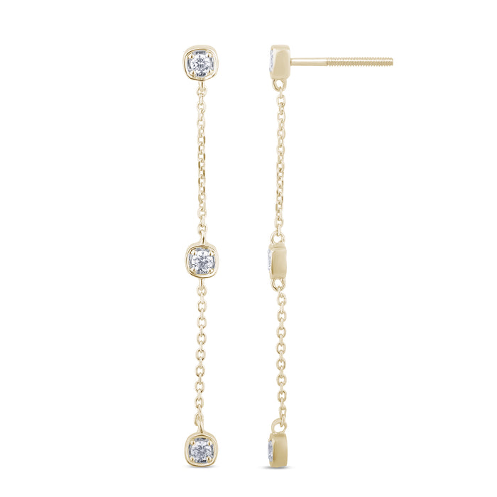 DIAMOND CLOSEOUT! .25ct G SI 14K Yellow Gold Diamond Dangle Earrings
