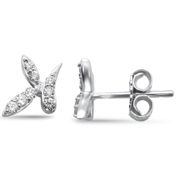 .22ct G SI 14K White Gold Diamond Bunny Ears Style Stud Earrings