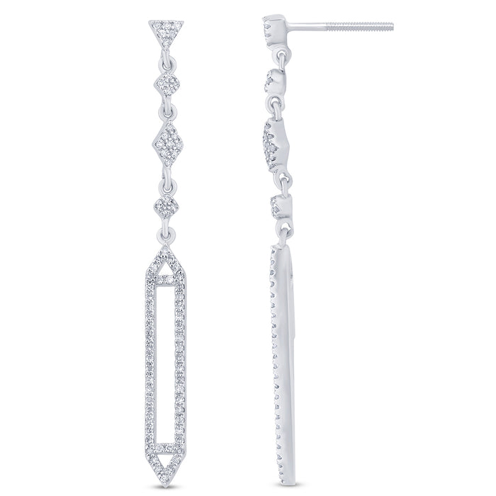 SPECIAL! .43ct G SI 14K White Gold Diamond Drop Dangle Earrings