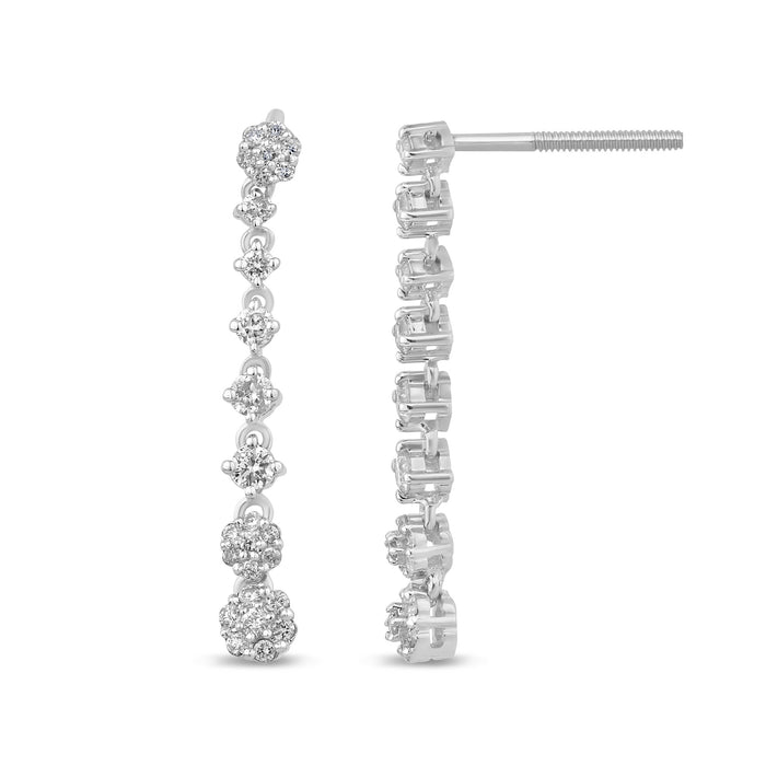 DIAMOND CLOSEOUT! .45ct G SI 14K White Gold Diamond Drop Dangle Earrings