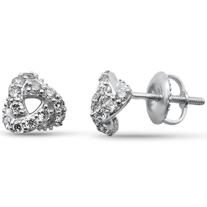 DIAMOND CLOSEOUT! .42ct G SI 14K White Gold Diamond Knot Style Earrings