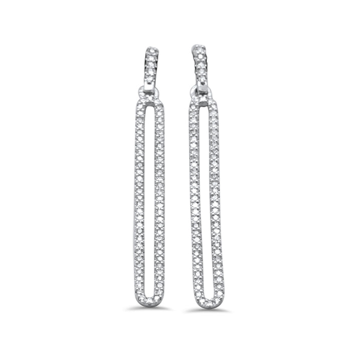 SPECIAL! .24ct G SI 14K White Gold Diamond Paper Clip Dangling Earrings