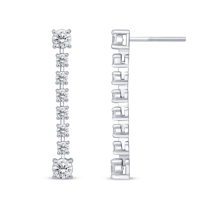 SPECIAL! 1.04ct G SI 14K White Gold Diamond Drop Earrings Screw Back