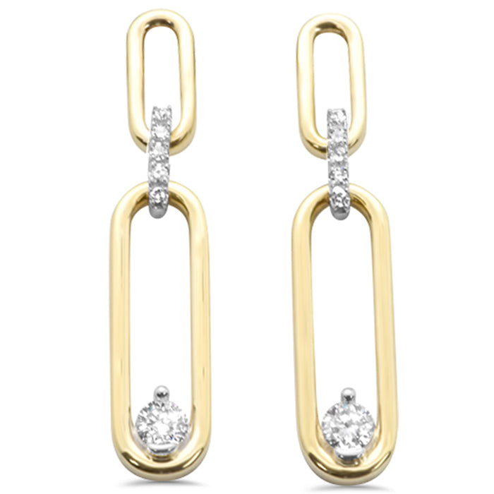 DIAMOND CLOSEOUT! .20ct G SI 14K Yellow Gold Diamond Paperclip Earrings