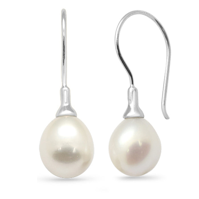 DIAMOND CLOSEOUT! G SI 14K White Gold Diamond Pearl Hook Earrings Hook Post