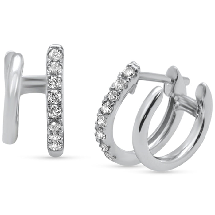 SPECIAL! .23ct G SI 14K White Gold Diamond Double Hoop Earrings