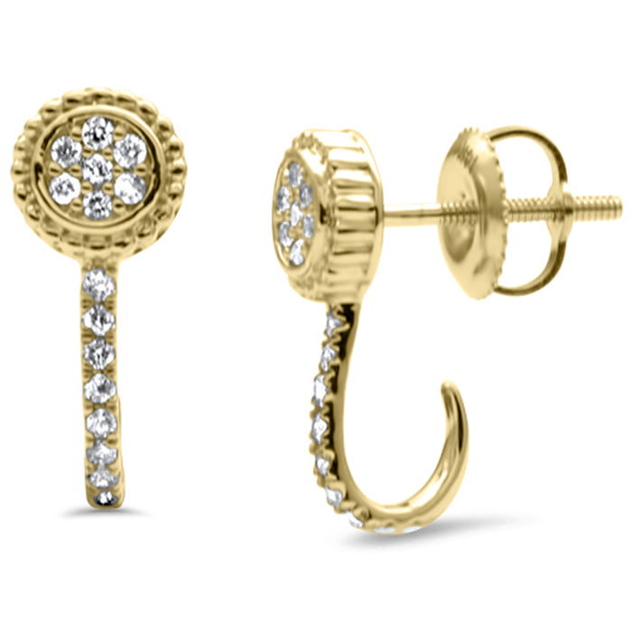 DIAMOND CLOSEOUT! .20ct G SI 14K Yellow Gold Diamond J Hoop Earrings