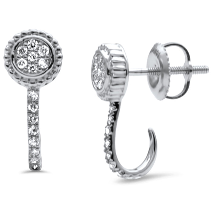 DIAMOND CLOSEOUT! .21ct G SI 14K White Gold Diamond J Hoop Earrings