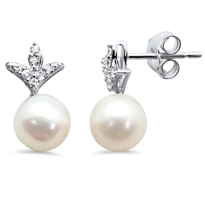 DIAMOND CLOSEOUT! 3.45ct G SI 14K White Gold Diamond Pearl Dangling Earings