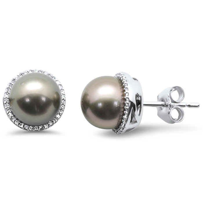 SPECIAL! 8.82ct G SI 14K White Gold Diamond Pearl Earrings