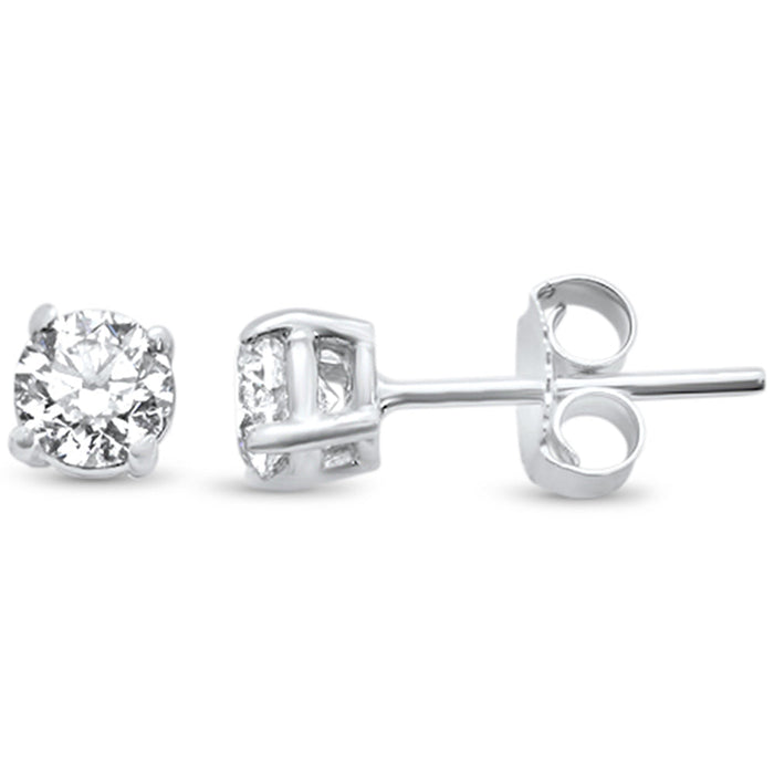 SPECIAL! 1.02ct G SI 14K White Gold Diamond Solitaire Stud Earrings