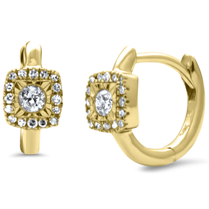.15ct G SI 14K Yellow Gold Diamond Petite Hoop Earrings
