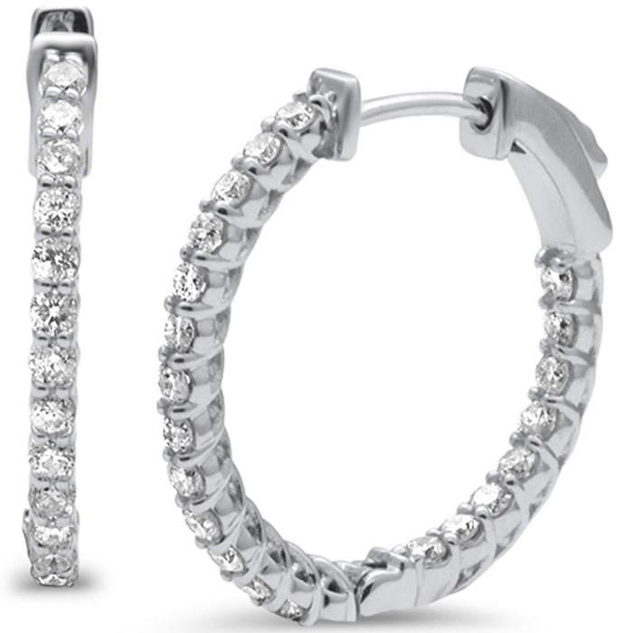 SPECIAL! .53ct G SI 14K White Gold Diamond Hoop Earrings