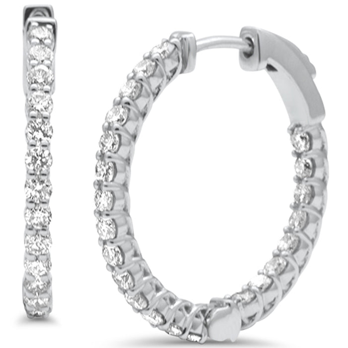 SPECIAL! .76ct G SI 14K White Gold Diamond Hoop Earrings