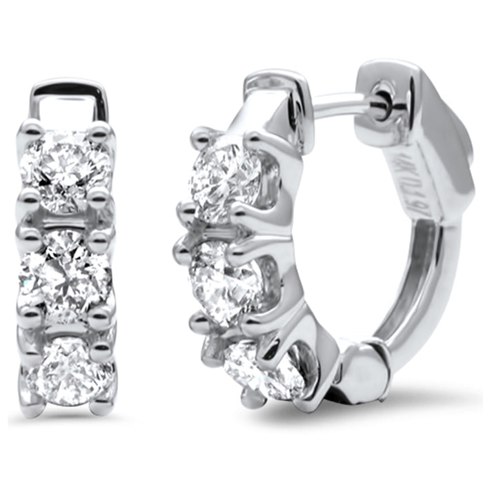 SPECIAL! 1.97ct G SI 14K White Gold Diamond Hoop Huggie Style Earrings