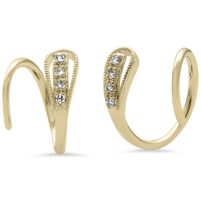 DIAMOND CLOSEOUT! .05ct G SI 14K Yellow Gold Diamond Ear cuff Wire