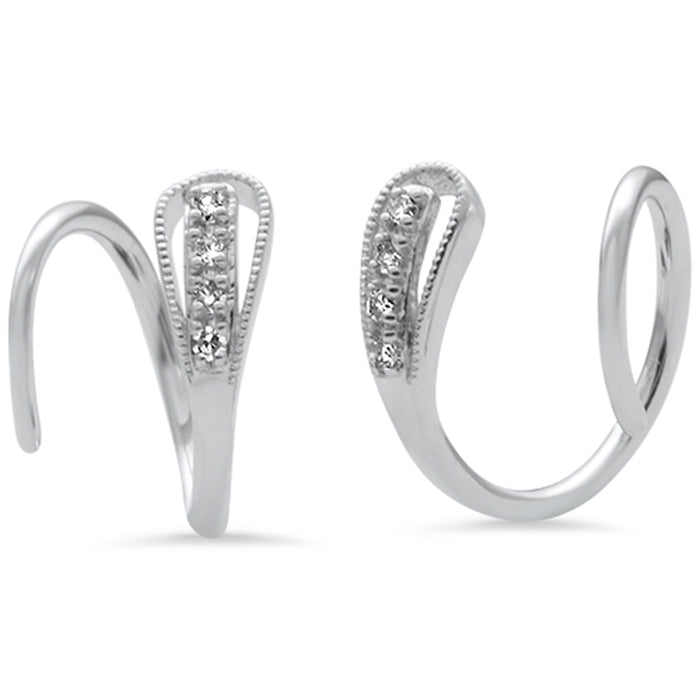 DIAMOND CLOSEOUT! .05ct G SI 14K White Gold Diamond Ear cuff Wire