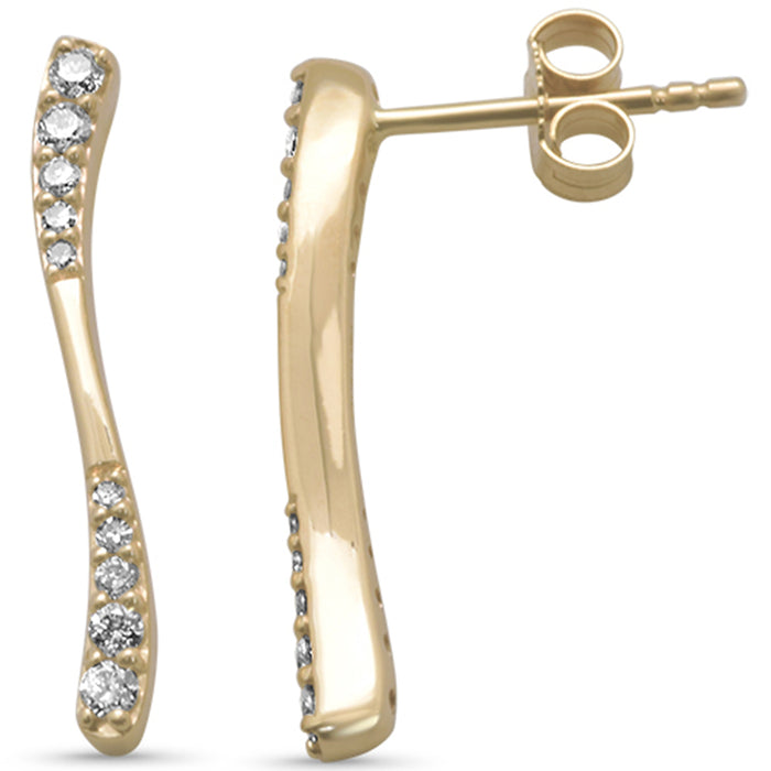 DIAMOND CLOSEOUT! .24ct G SI 14K Yellow Gold Diamond Bar Drop Earrings