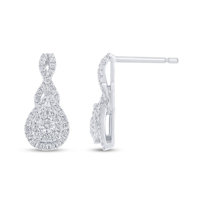 DIAMOND CLOSEOUT! .50ct G SI 14K White Gold Diamond Pear Shape Drop Earrings