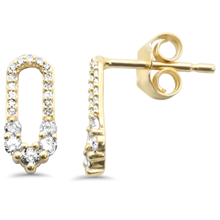 DIAMOND CLOSEOUT! .26ct G SI 14K Yellow Gold Diamond Paper Clip Drop Earrings