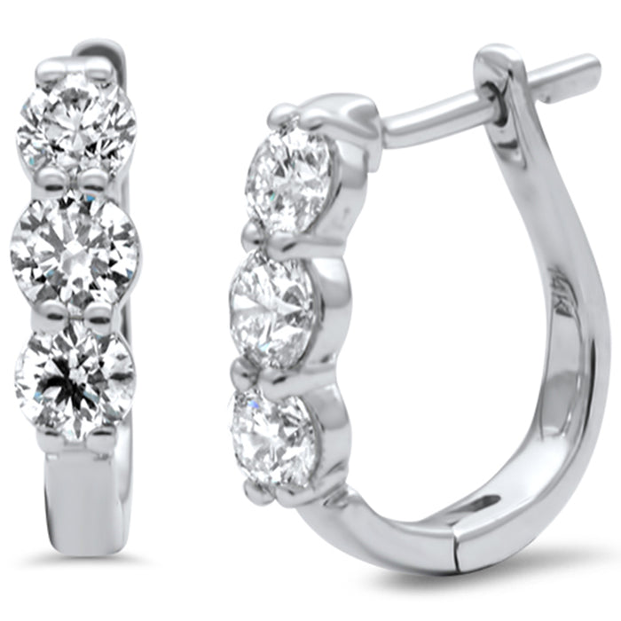 SPECIAL! 1.12ct G SI 14K White Gold Diamond Hoop Earrings