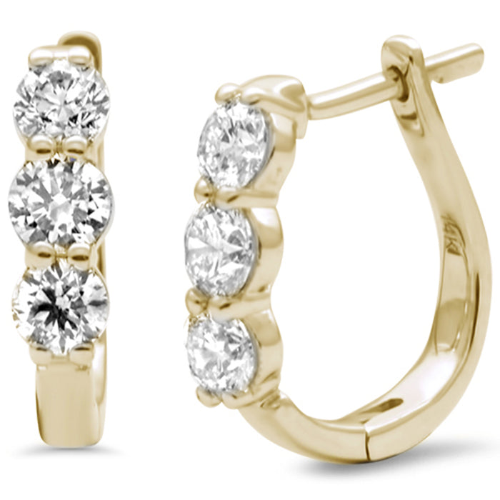 SPECIAL! 1.10ct G SI 14K Yellow Gold Diamond Hoop Earrings